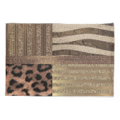 Lioness Safari Chic Oerwoud Gold Modern Sparkle Kussensloop (Achterkant)