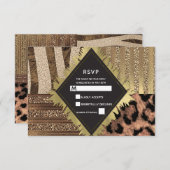 Lioness Safari Jungle Glam Mariage moderne RSVP (Devant / Derrière)