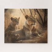 Lioness se reposant à l'ombre - Lion Jigsaw Puzzle (Horizontal)
