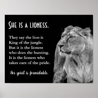 Lioness Thormed Inspirerend Poetry Poster