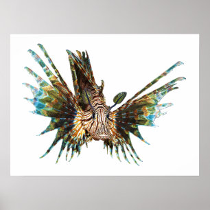 Lionfish - Abstract Ontwerp - Knippen uit een foto Poster