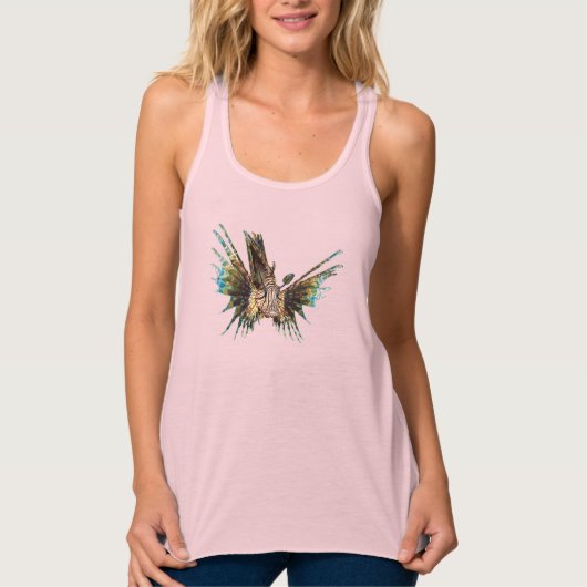 Lionfish - Abstract Ontwerp - Knippen uit een foto Tanktop (Voorkant)