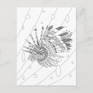 Lionfish Adult Coloring Briefkaart