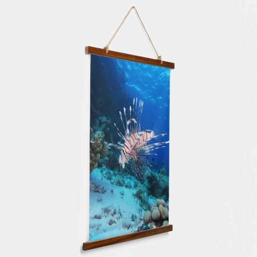 Lionfish of Pterois Miles, Ocean Reef Fish Hangend Wandkleed (Gebogen)