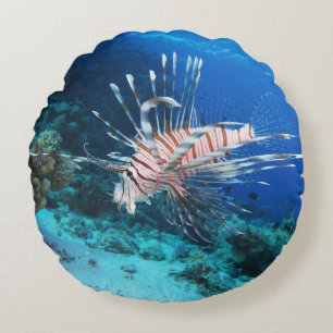 Lionfish of Pterois Miles, Ocean Reef Fish Rond Kussen