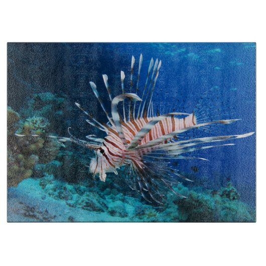 Lionfish of Pterois Miles, Ocean Reef Fish Snijplank (Voorkant)