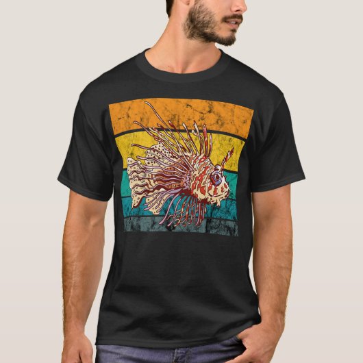 Lionfish Retro  Style Lion Fish Scuba T-shirt (Voorkant)