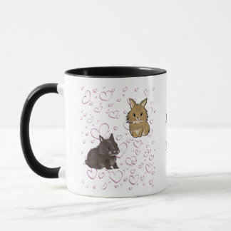 Lionhead bunnies with hearts mok