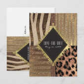 Lionne Safari Jungle Glam Moderne Faire-Part de Ma (Devant / Derrière)