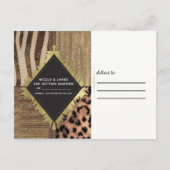 Lionne Safari Jungle Glam Moderne Faire-Part de Ma (Dos)