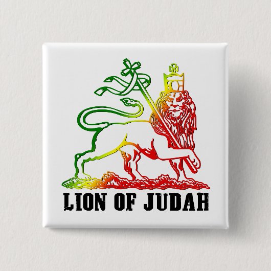 lionofjuda-knopkleur vierkante button 5,1 cm (Voorkant)