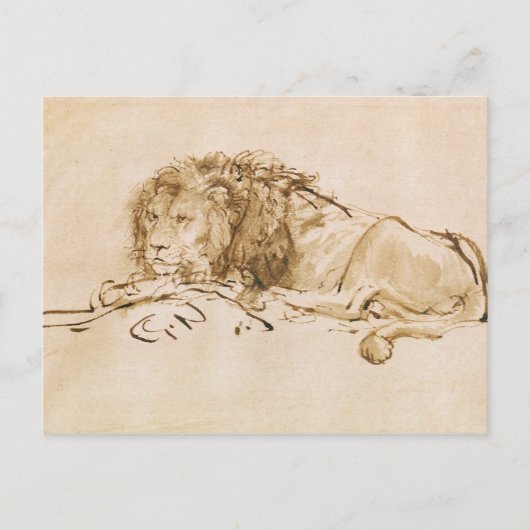 Lionrust (pen en inkt op papier) briefkaart (Voorkant)