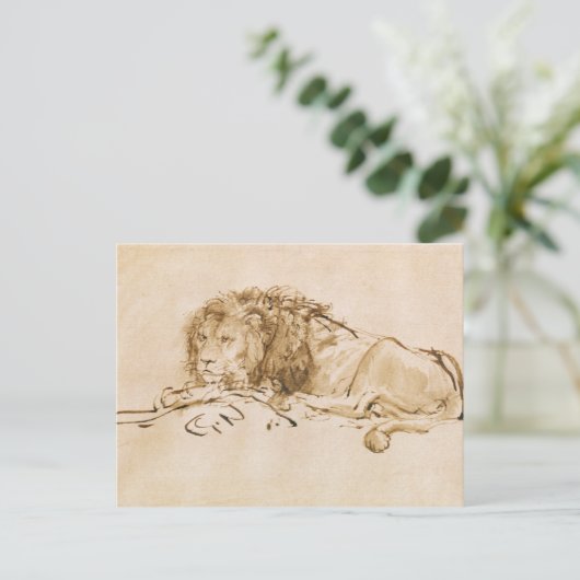 Lionrust (pen en inkt op papier) briefkaart (Staand voorkant)