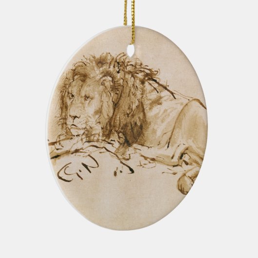 Lionrust (pen en inkt op papier) keramisch ornament (Rechts)