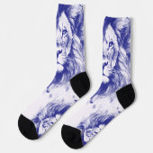 Lions  Blue Pen Illustratie Sokken (Links)