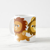 Lions caricaturaux mignons dans une Mug hâtive (Devant gauche)