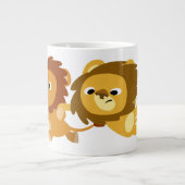 Lions caricaturaux mignons dans une Mug Jumbo hâti (Devant)