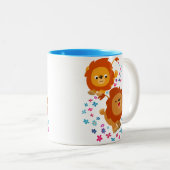 Lions Caricature Mignonnes Dans La Mug Du Jardin (Devant droit)