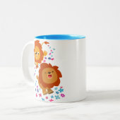 Lions Caricature Mignonnes Dans La Mug Du Jardin (Devant gauche)