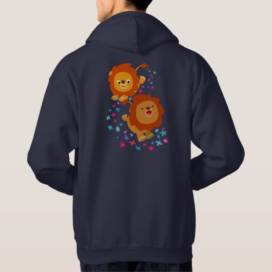 Lions Caricatures Dans Le Sweat - shirt à capuche (Dos)