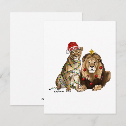 Lions - carte de vacances (Devant / Derrière)