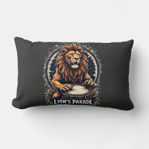 Lion's Drum Parade grappige kunst: Majestic Lion P Kussen
