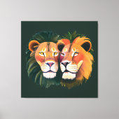 Lions en toile d'amour Imprimer (Recto)