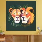 Lions en toile d'amour Imprimer (Insitu(Salon))