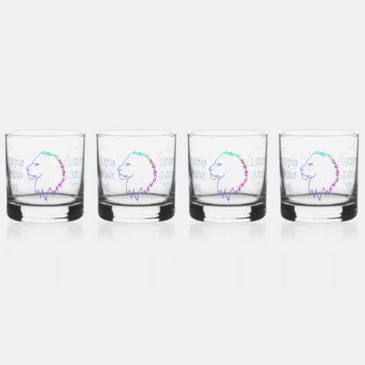 Lion's Head Bril Drinkware Set Whisky Glas (Achterkant)