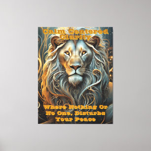 Lion's Luminary: Etherische lichte canvasprint Canvas Afdruk