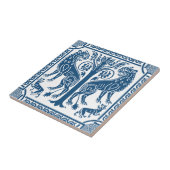 Lions médiévaux et carreaux en céramique (Côté)