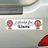 Lions mignons Je freine pour Lions Bumper Sticker (En voiture)