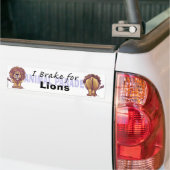 Lions mignons Je freine pour Lions Bumper Sticker (Sur camion)