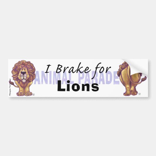 Lions mignons Je freine pour Lions Bumper Sticker (Devant)