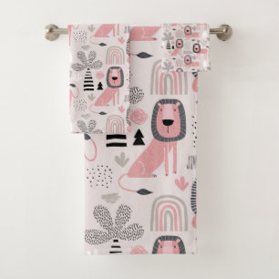 Lions noirs rose Boho Rainbows moderne