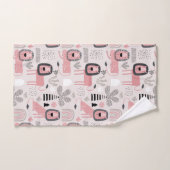 Lions noirs rose Boho Rainbows moderne (Serviette à main)