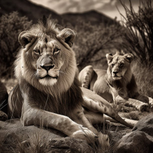 Lion's Rest - Puzzle noir et blanc