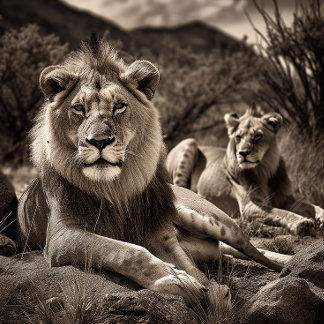 Lion's Rest - Puzzle noir et blanc