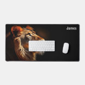 Lion's Roar Desk Mat - Lion majestueux en profil (Clavier et souris)