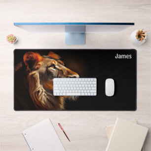 Lion's Roar Desk Mat - Majestic Lion in profiel