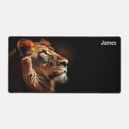 Lion's Roar Desk Mat - Majestic Lion in profiel