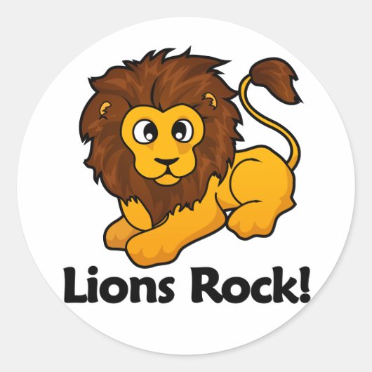 Lions Rock. Ronde Sticker (Voorkant)
