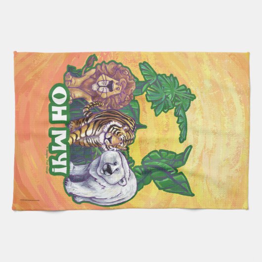 Lions Tiger Beren Oh Mijn Theedoek (Horizontaal)