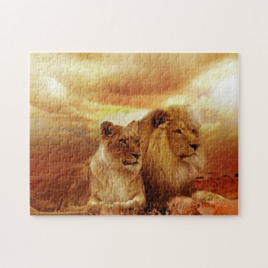 Lions Wildlife Jigsaw Puzzle Legpuzzel (Horizontaal)