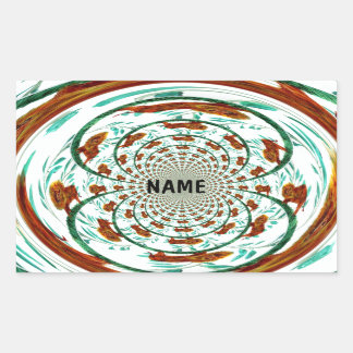 Lions Wildlife Kaleidescope Patroon Aangepast Rechthoekige Sticker