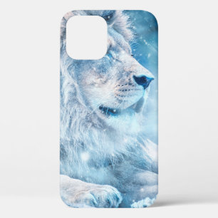 Lionsneeuw die op een kunstdier ligt iPhone 12 hoesje