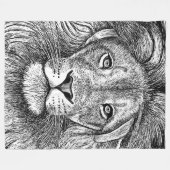 Liontekening Fleece Deken (Voorkant (Horizontaal))