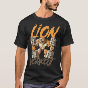 Lionwerkuitvloeiingsgewichten Beest fitness T-shirt