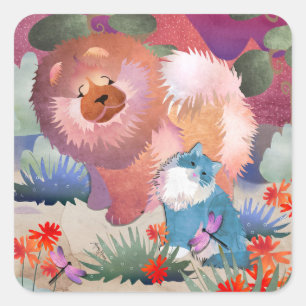 LIONZ- EN DRAGONZ-vierkante stickers