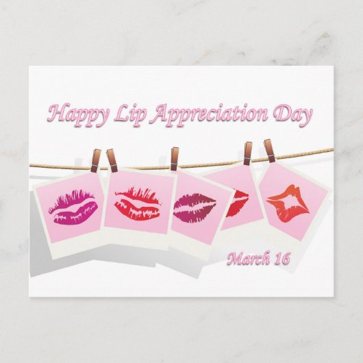 Lip appreciation Day March 16 Briefkaart (Voorkant)